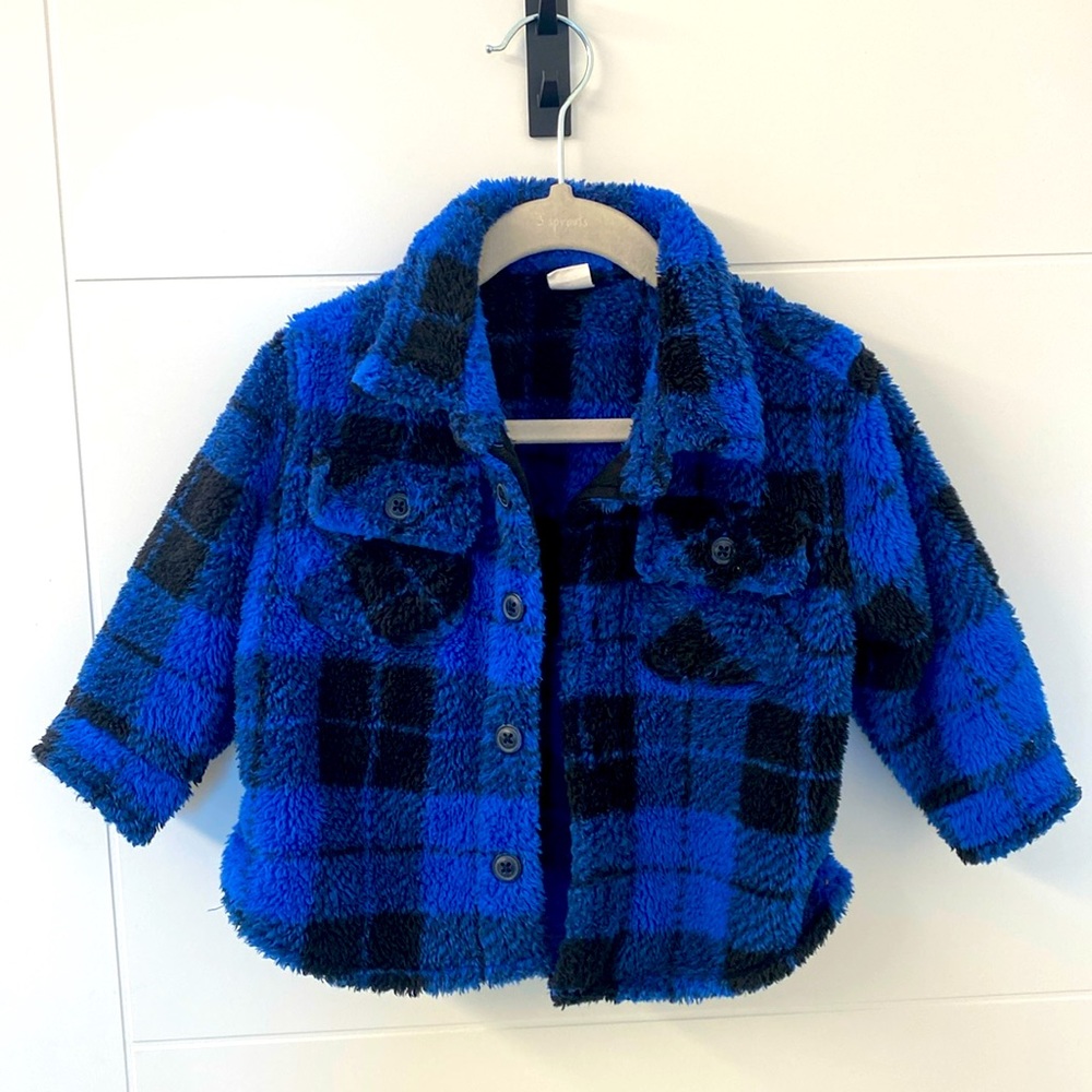 ⚫️ GAP ⚫️ plaid fleece jacket - size 12-18
